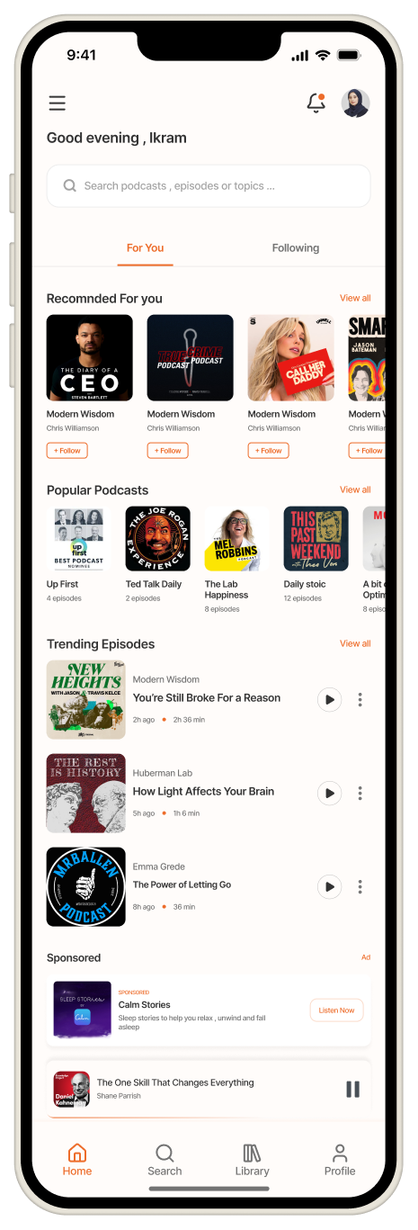 Redesigned Home screen with personalized recommendations