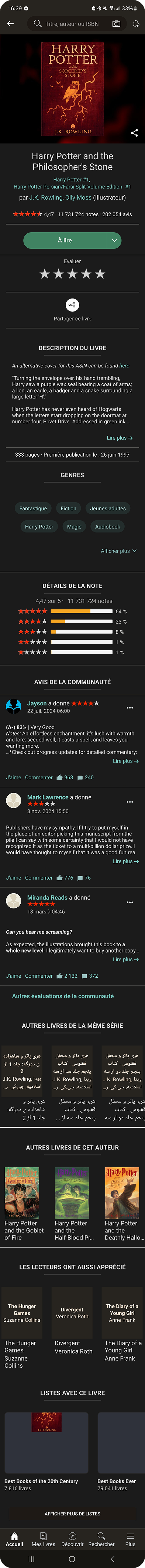Existing Goodreads book detail page
