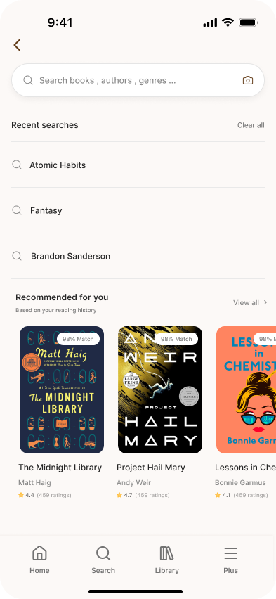 Redesigned discovery screen