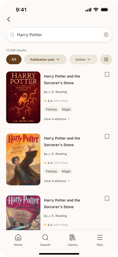 Redesigned search results